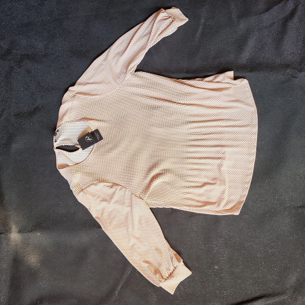 Women's XL Adrianna Papell top, cream and polka dots